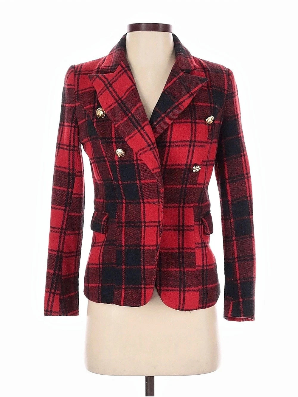 Lioness Palermo Tartan Blazer Red & Black XS